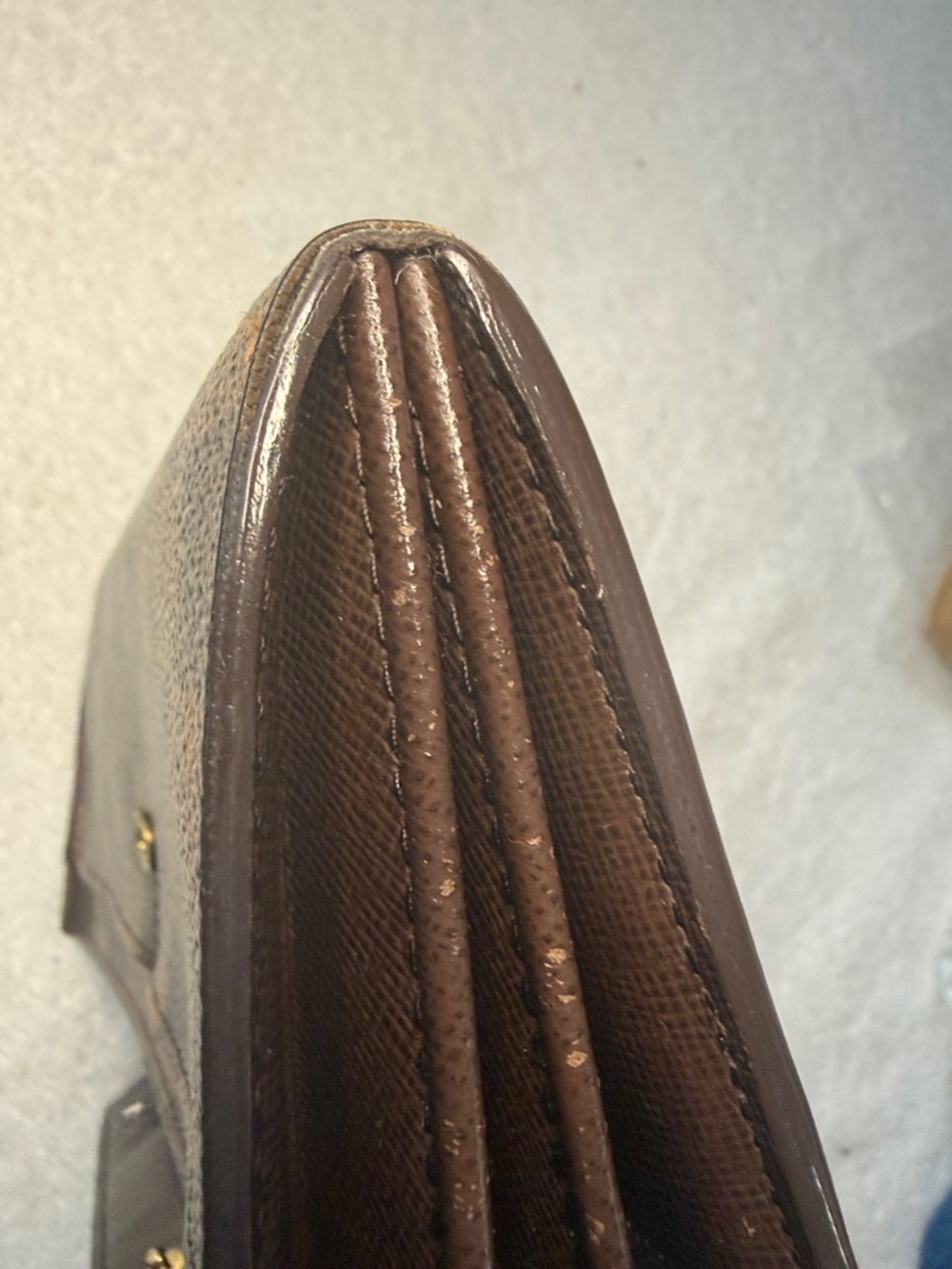 Louis Vuitton Sarah Wallet Damier Ebene Canvas Brown Long Envelope Flap - Picture 11 of 16